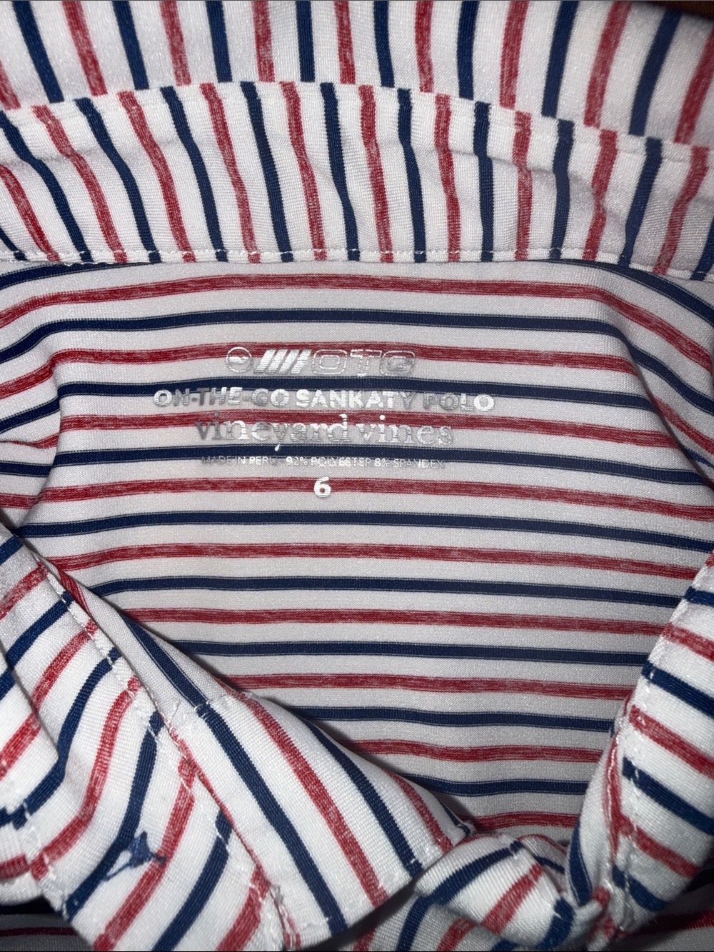 Vineyard Vines Red & Navy Striped Kids Polo - Picture 2 of 6